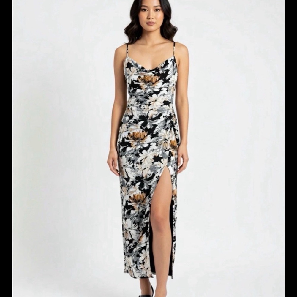 Lulus women’s fresh impression Floral Spaghetti Strap Maxi Dress size small